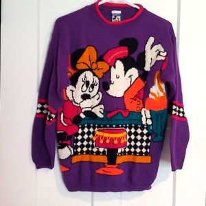 Vintage Disney Kids XL sweater with Ball tassels on front. Made in 🇺🇸